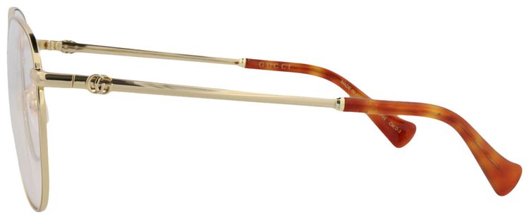 Gucci Aviator Frame Metal Sunglasses GoldTransparent