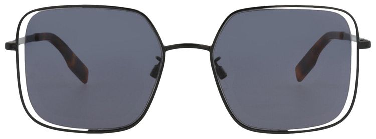 Alexander McQueen Square Frame Metal Sunglasses BlackGrey