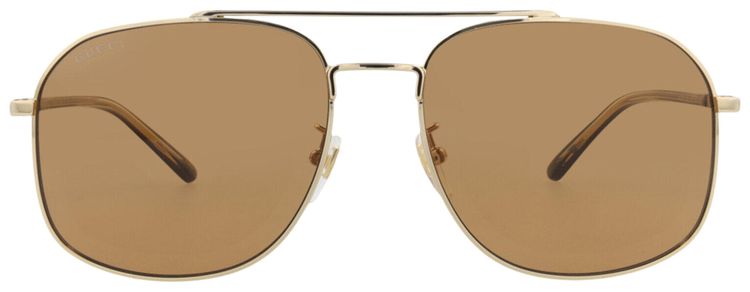 Gucci Aviator Frame Metal Sunglasses GoldHavanaBrown