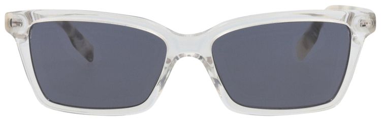 Alexander McQueen Square Frame Acetate Sunglasses CrystalWhiteGrey