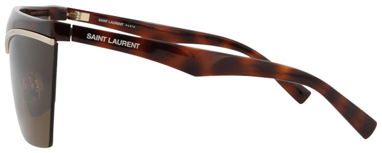 Saint Laurent Shield Frame Injection Sunglasses HavanaBrown