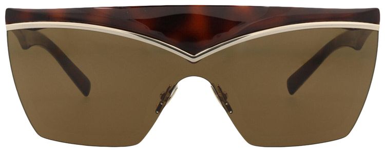 Saint Laurent Shield Frame Injection Sunglasses HavanaBrown