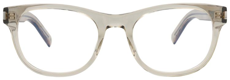 Saint Laurent Square Frame Recycled Acetate Optical Frames BeigeTransparent