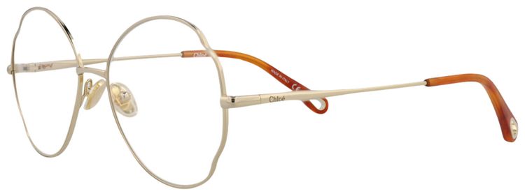 Chloe Round Frame Metal Optical Frames GoldTransparent