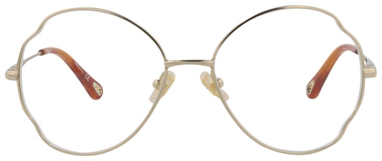 Chloe Round Frame Metal Optical Frames GoldTransparent
