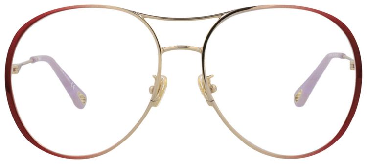 Chloe Aviator Frame Metal Optical Frames BurgundyTransparent