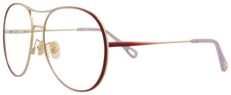 Chloe Aviator Frame Metal Optical Frames BurgundyTransparent