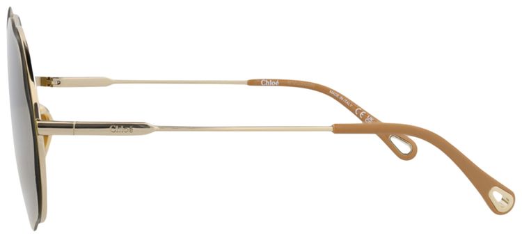 Chloe Round Frame Metal Sunglasses GoldGreen