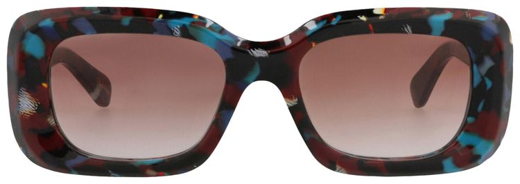 Chloe Square Frame Recycled Acetate Sunglasses HavanaRed