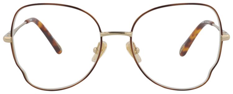 Chloe Round Frame Metal Optical Frames HavanaGoldTransparent