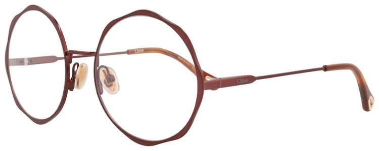 Chloe Round Frame Metal Optical Frames BrownTransparent