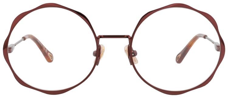 Chloe Round Frame Metal Optical Frames BrownTransparent