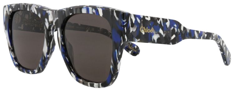 Chloe Square Frame Recycled Acetate Sunglasses HavanaGrey