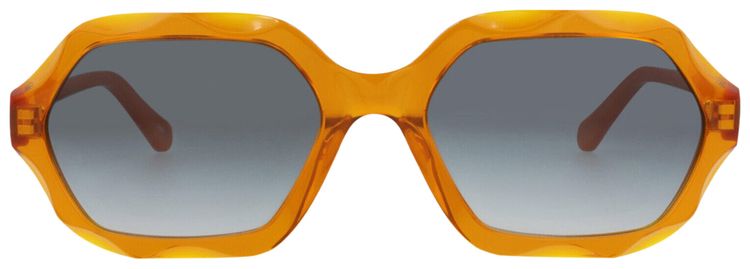 Chloe Square Frame Recycled Acetate Sunglasses OrangeGrey