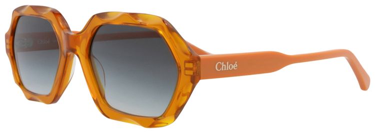 Chloe Square Frame Recycled Acetate Sunglasses OrangeGrey