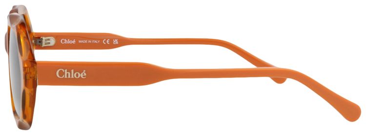 Chloe Square Frame Recycled Acetate Sunglasses OrangeGrey