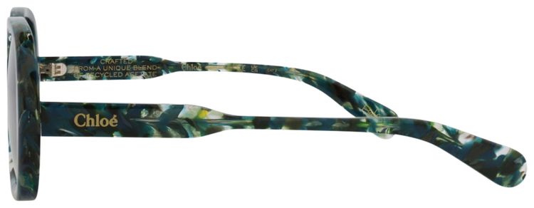 Chloe Square Frame Recycled Acetate Sunglasses GreenGrey