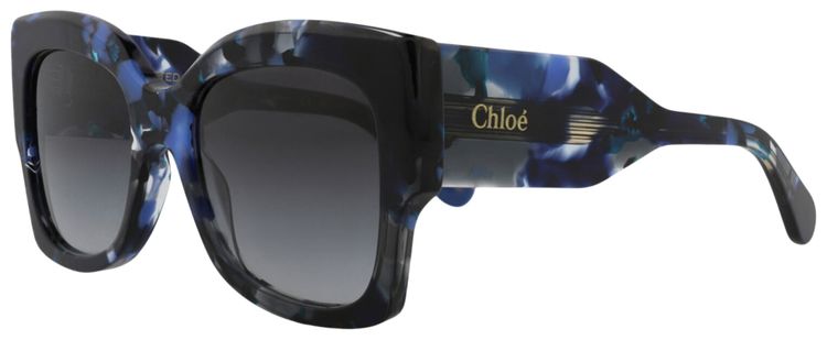 Chloe Square Frame Recycled Acetate Sunglasses BlueGrey