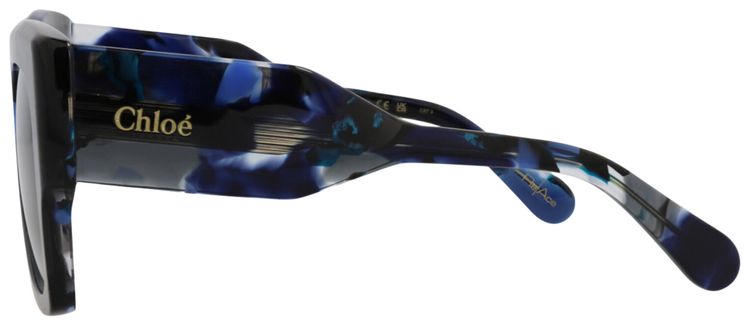 Chloe Square Frame Recycled Acetate Sunglasses BlueGrey