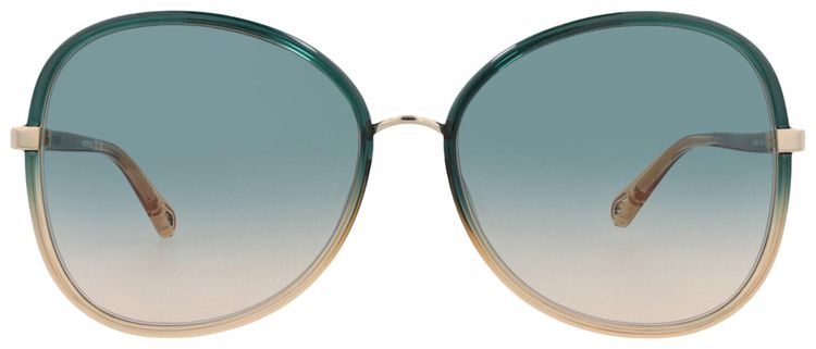 Chloe Round Frame Injection Sunglasses GreenBlue