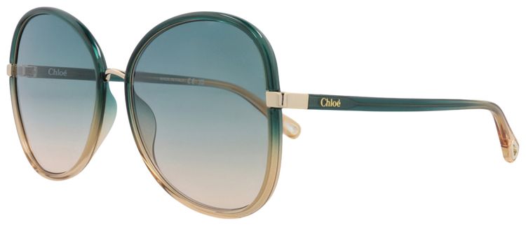 Chloe Round Frame Injection Sunglasses GreenBlue