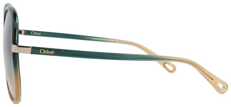 Chloe Round Frame Injection Sunglasses GreenBlue