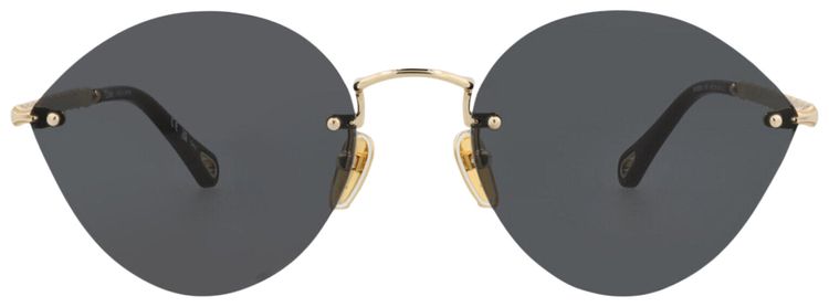 Chloe Cat Eye Frame Metal Sunglasses GoldGrey