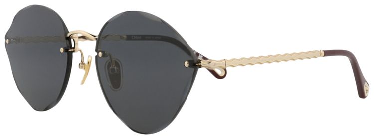 Chloe Cat Eye Frame Metal Sunglasses GoldGrey