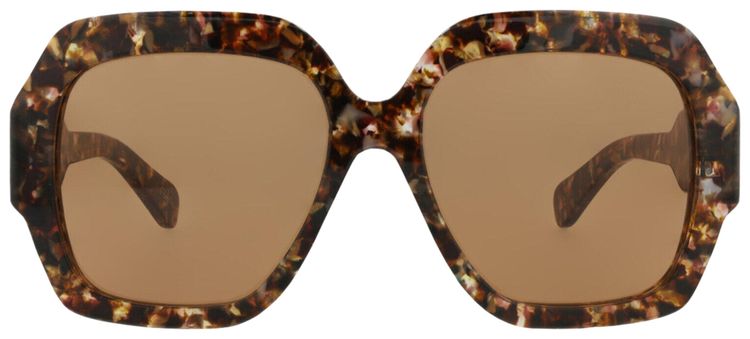 Chloe Square Frame Recycled Acetate Sunglasses HavanaBrown