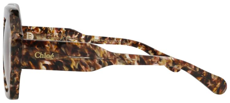 Chloe Square Frame Recycled Acetate Sunglasses HavanaBrown