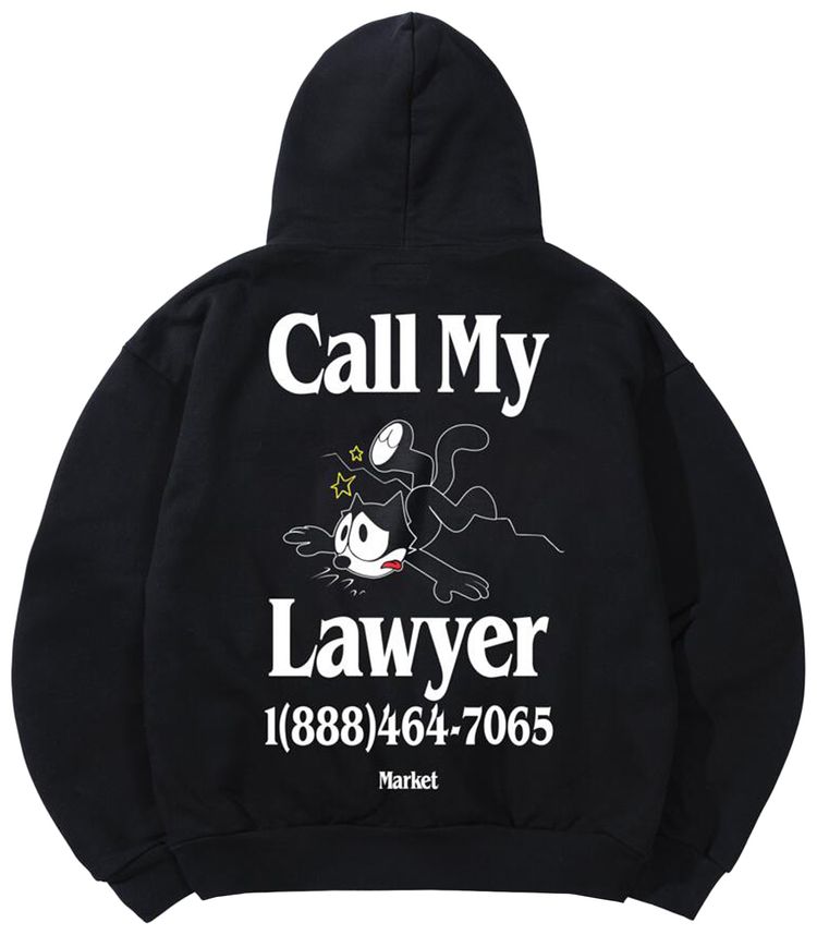 Market Felix The Cat Call My Lawyer Hoodie Washed Black