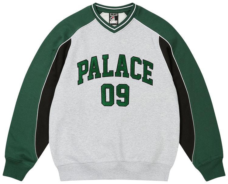 Palace 9 Crew Grey Marl