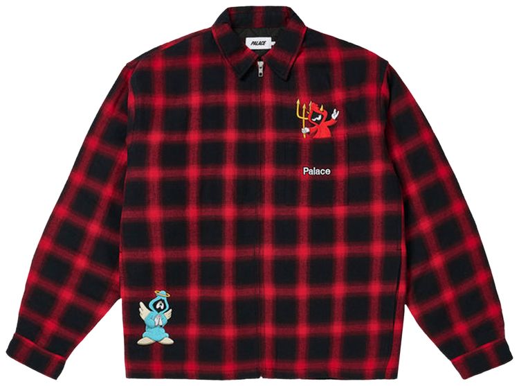 Palace Zip Up Shirt Red