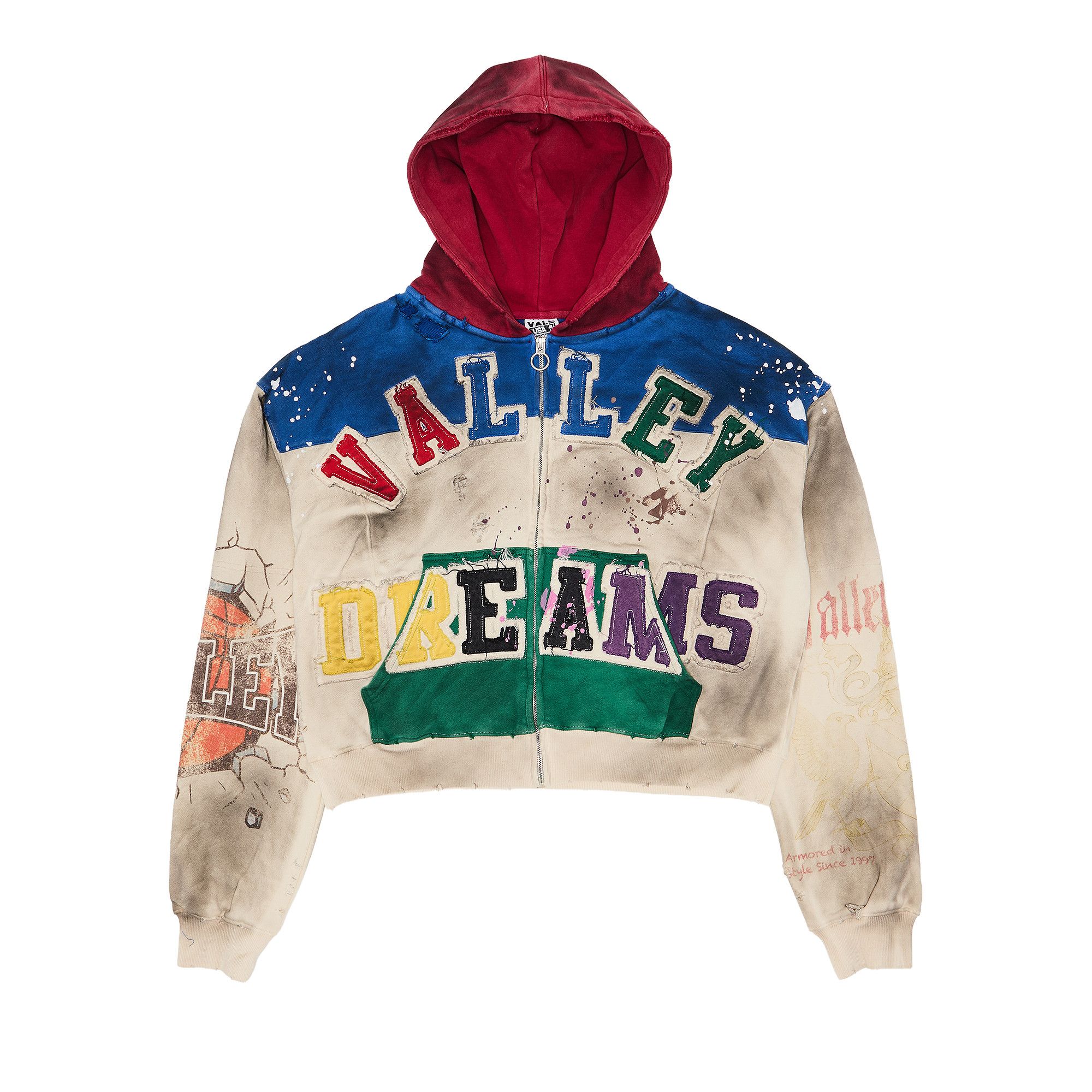 VALE FOREVER WONDERLAND ZIP UP フーディー S Buy Vale Forever Wonderland Zip Up 'Cream/Multi' - VALE 09 007 WZU