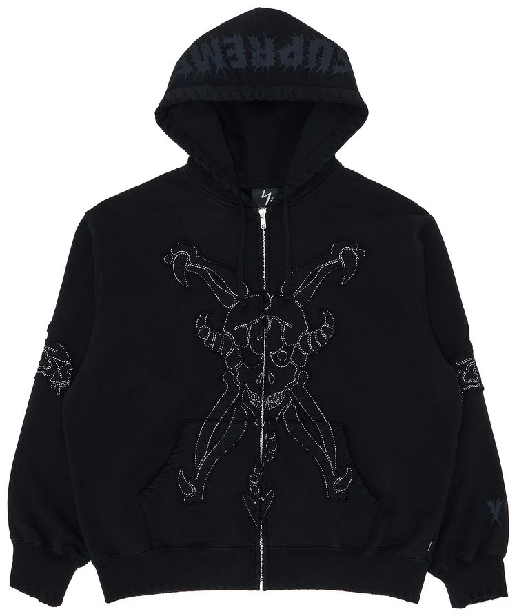 Supreme x Ys Zip Up Hooded Sweatshirt Black