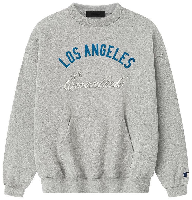 Fear of God Essentials Dodgers Sport Crewneck Concrete Heather