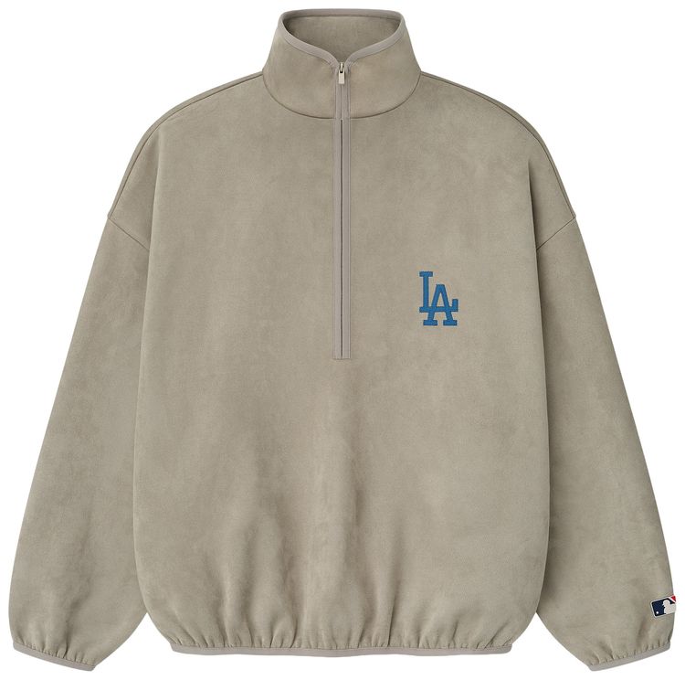 Fear of God Essentials Dodgers Suede Fleece Modern Half Zip Seal