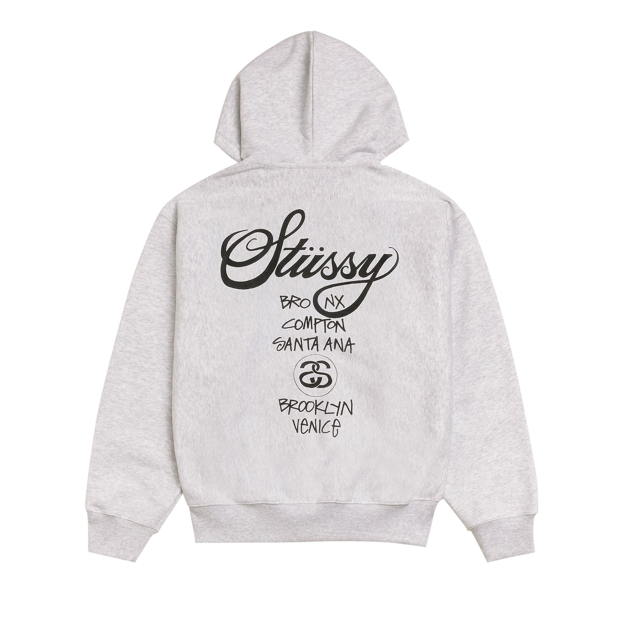 Buy Stussy World Tour Zip Hoodie 'Ash Heather' - 3973962 ASH | GOAT
