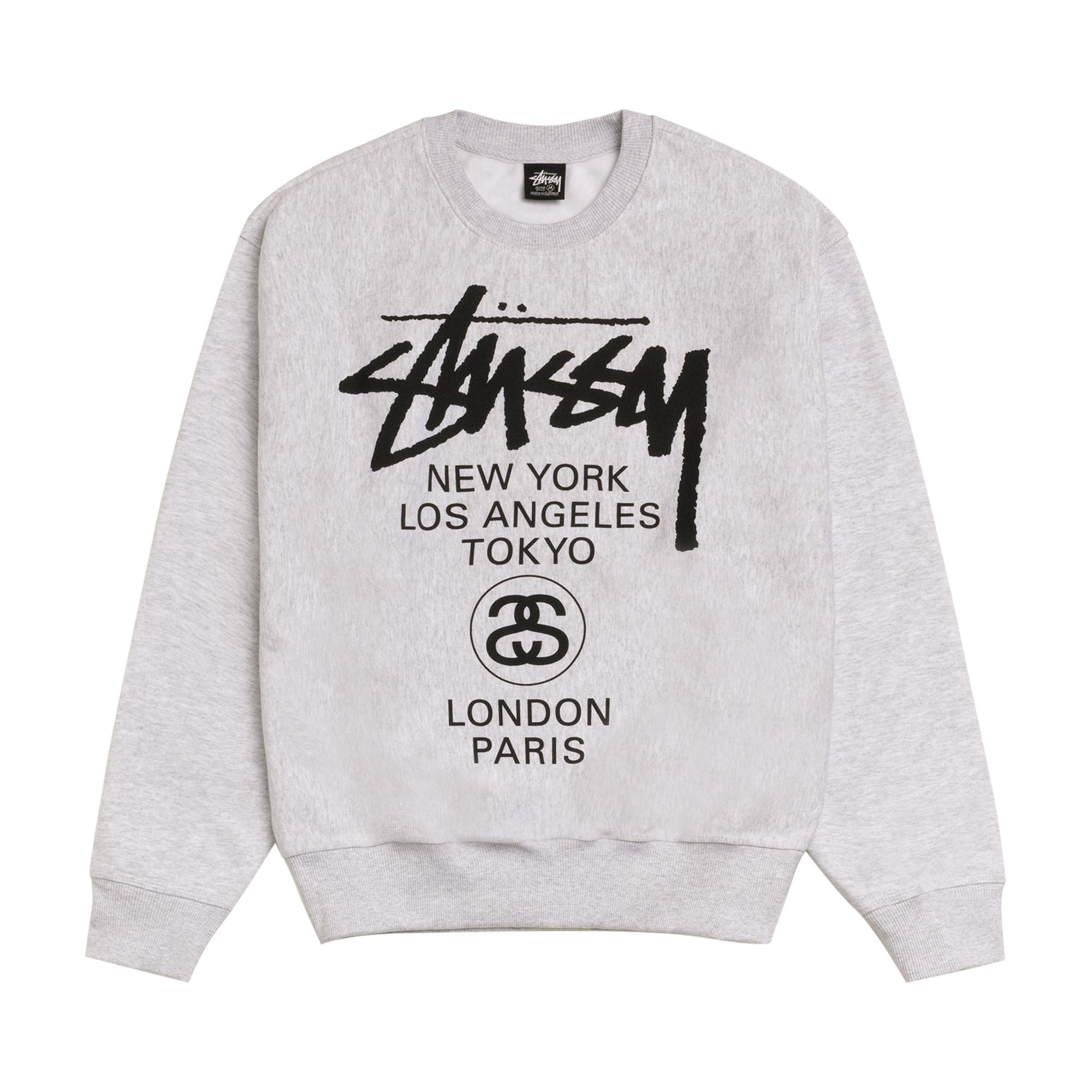 Buy Stussy World Tour Crew 'Ash Heather' - 3913962 ASH | GOAT