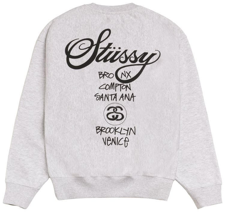 Stussy World Tour Crew Ash Heather
