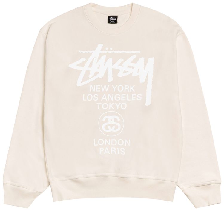 Stussy World Tour Crew Pigment Dyed Natural