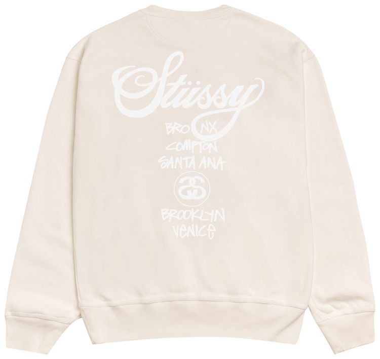 Stussy World Tour Crew Pigment Dyed Natural