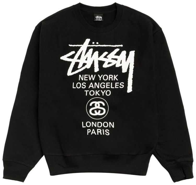 Stussy World Tour Crew Black