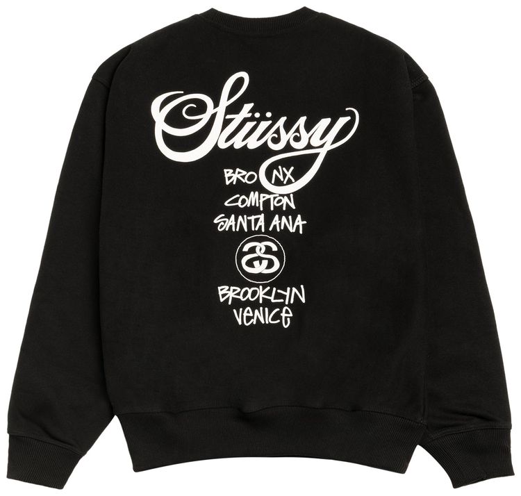 Stussy World Tour Crew Black