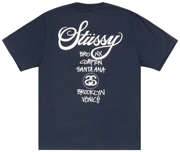 Stussy World Tour Tee Navy