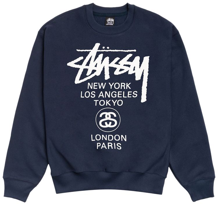 Stussy World Tour Crew Navy
