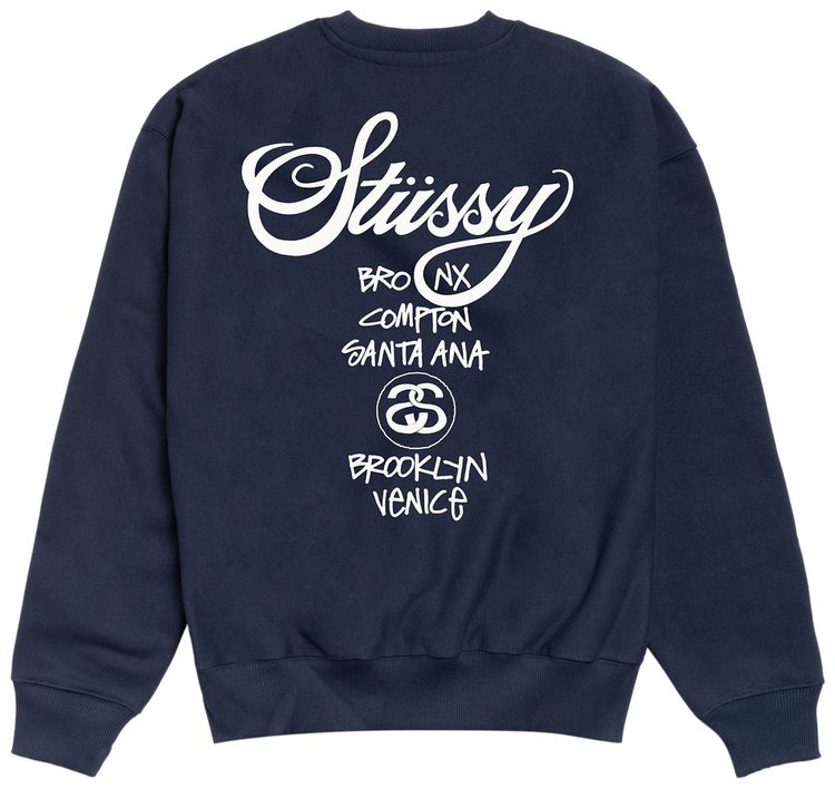Stussy World Tour Crew Navy