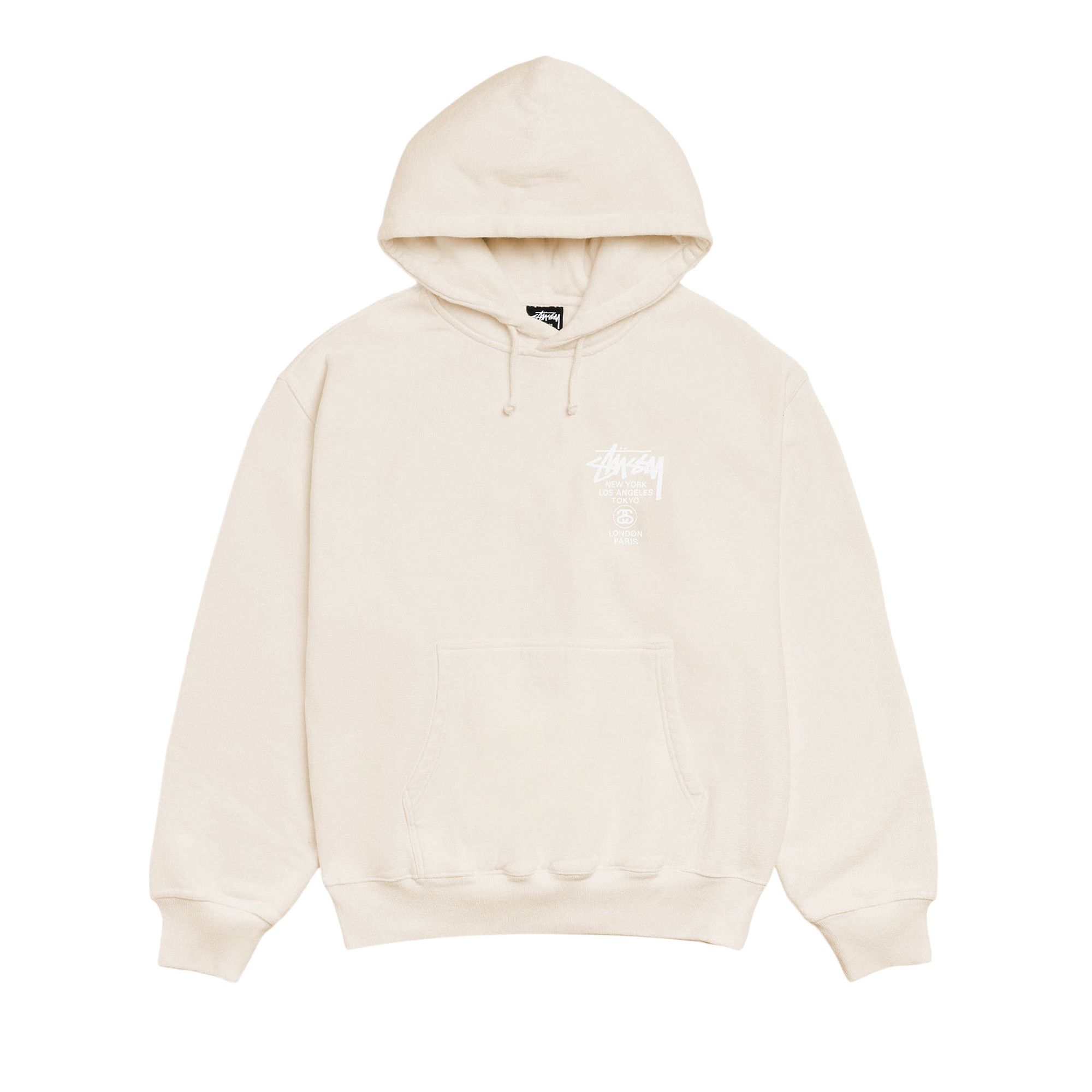 Buy Stussy World Tour Hoodie Pigment Dyed 'Natural' - 3923962P