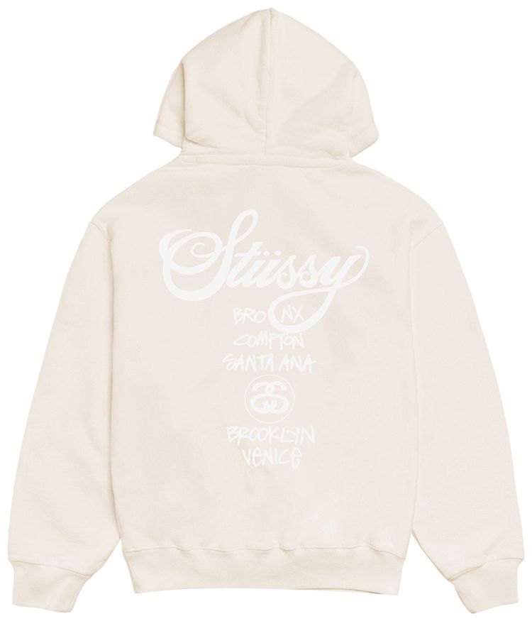 Stussy World Tour Hoodie Pigment Dyed Natural
