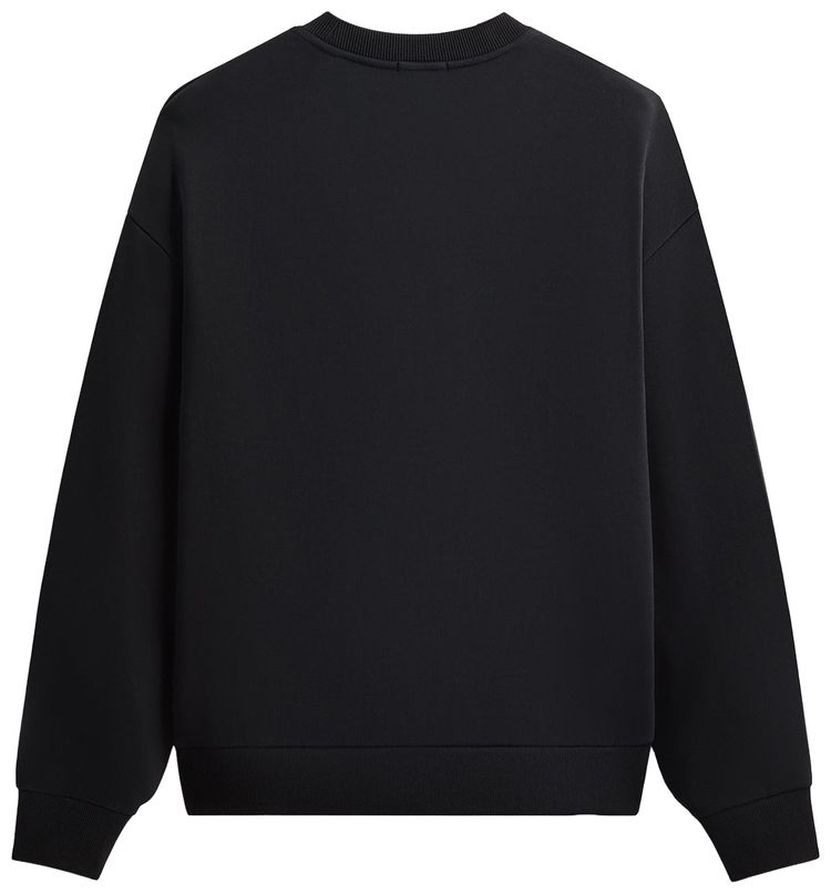 Kith Classic Logo Leopard Applique Nelson Crewneck Black